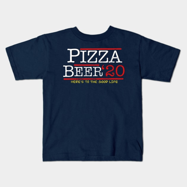 Pizza And Beer Election Kids T-Shirt by Milasneeze